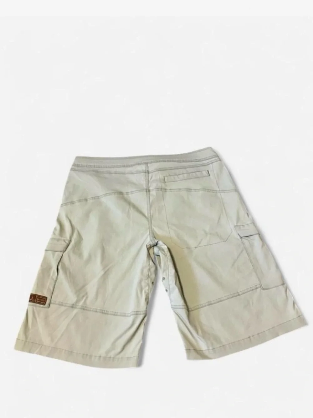 Prana Men's Light Khaki Cargo Shorts with Built-In Belt Outdoor Climbing Trail L